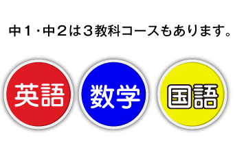 主要3教科英語、数学、国語のアイコン